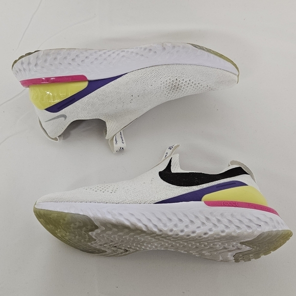 Nike Ephic Phantom React Sneakers White Black Laser, Fuchsia, Psychic Purple 6.5 - Picture 7 of 11